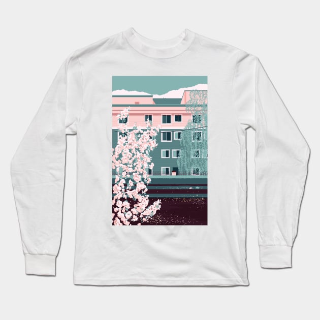 Spring Rain Long Sleeve T-Shirt by Nathan Watkins Design